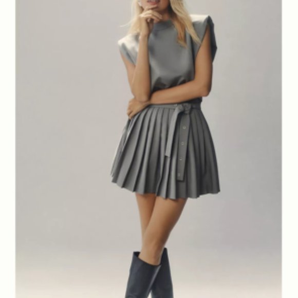 NWT Size S - Anthropologie MARE MARE PLEATED BELTED DRESS - Picture 5 of 16